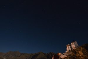 Tsemo Maitreya Temple・ツェモゴンパ近くの丘からの夜空